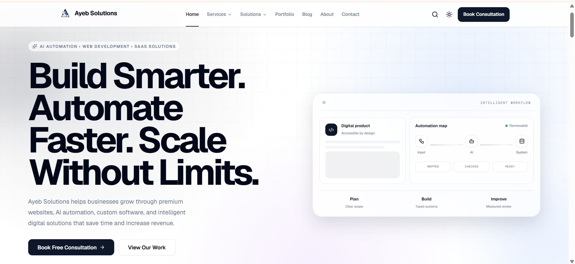 Ayeb Solutions — Agency Website project overview