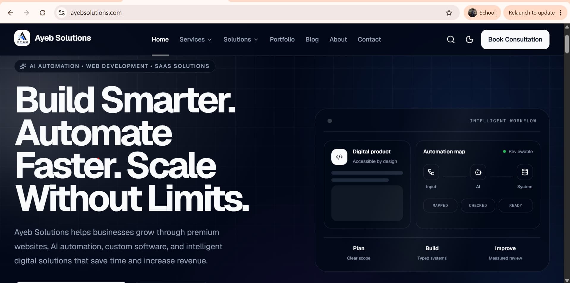 Ayeb Solutions — Agency Website project cover