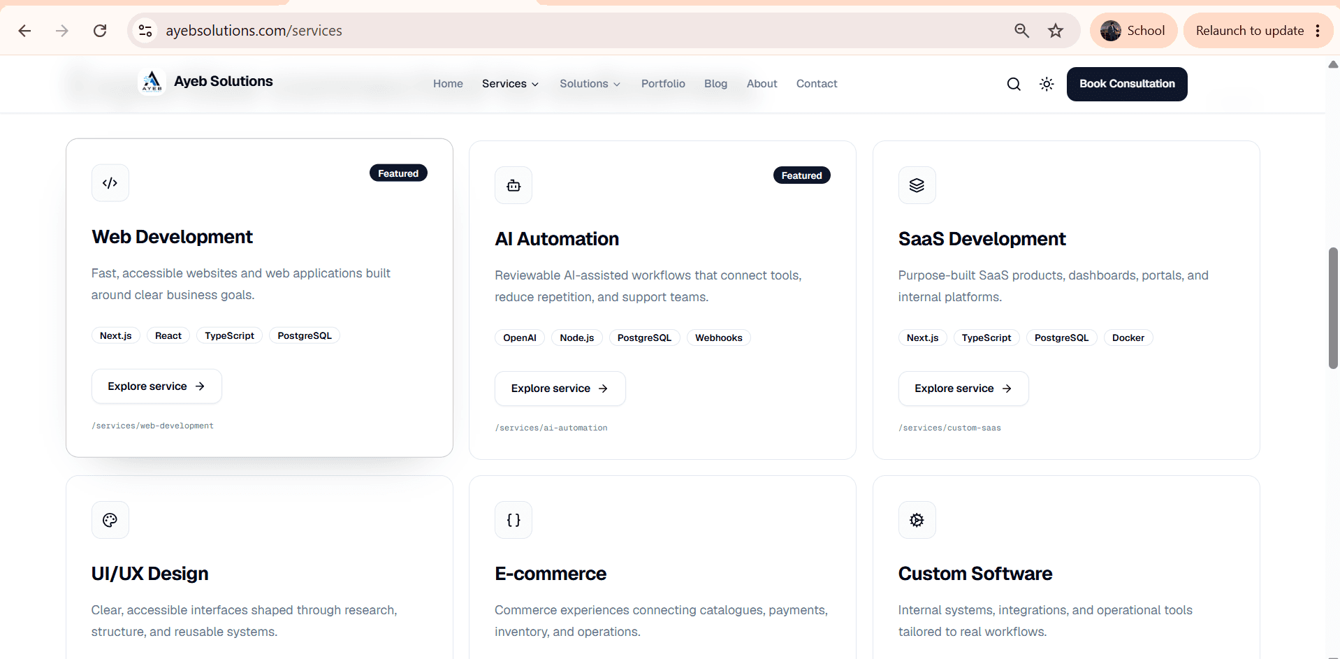 Ayeb Solutions — Agency Website project visual